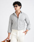 Tailored Fit Striped Linen Shirt - Green