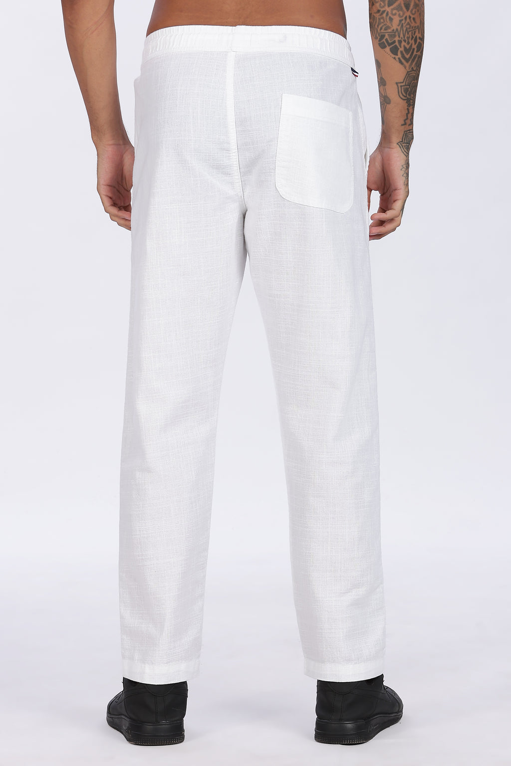 Relaxed Fit Linen Pants - White