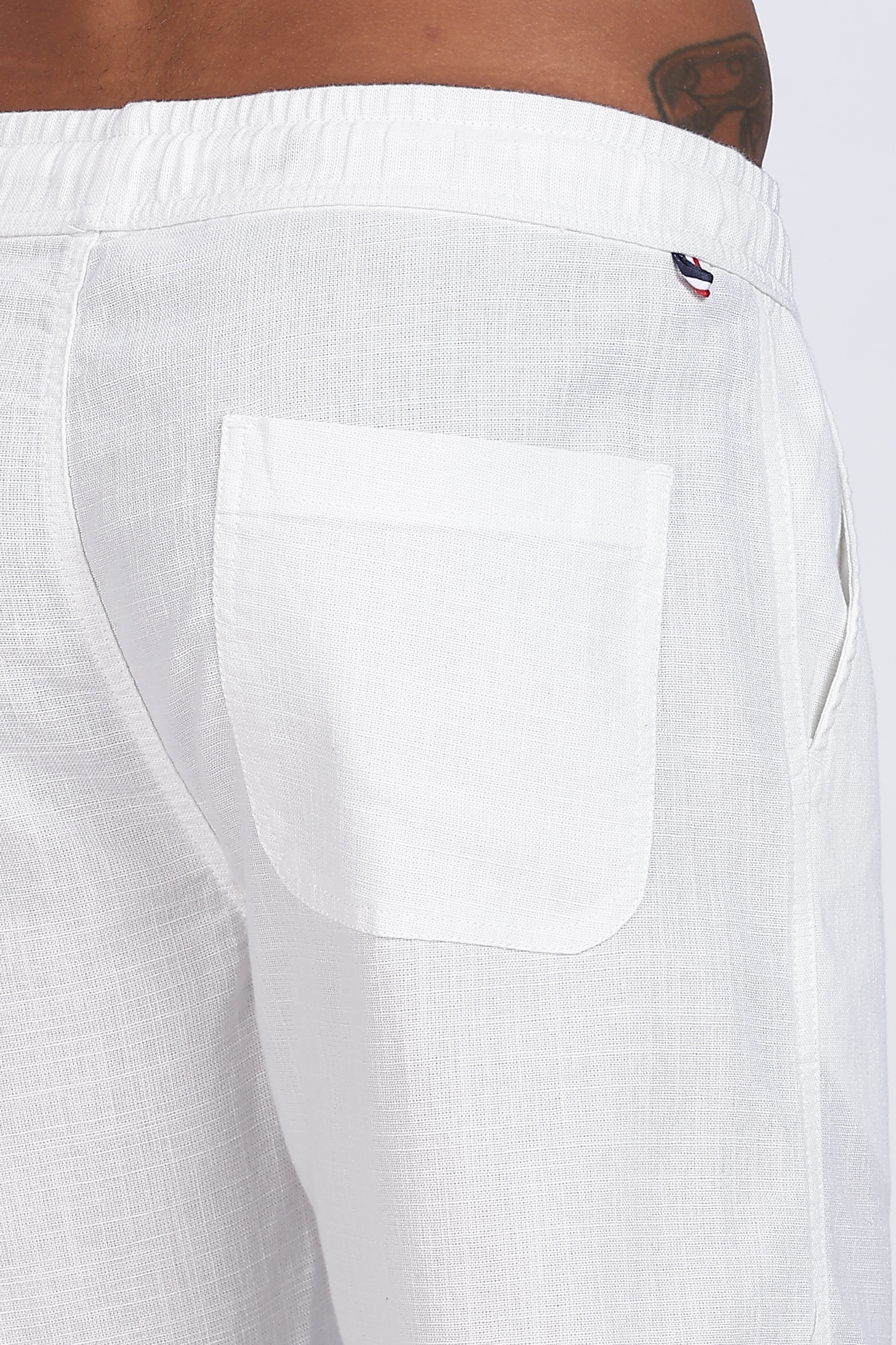 Relaxed Fit Linen Pants - White