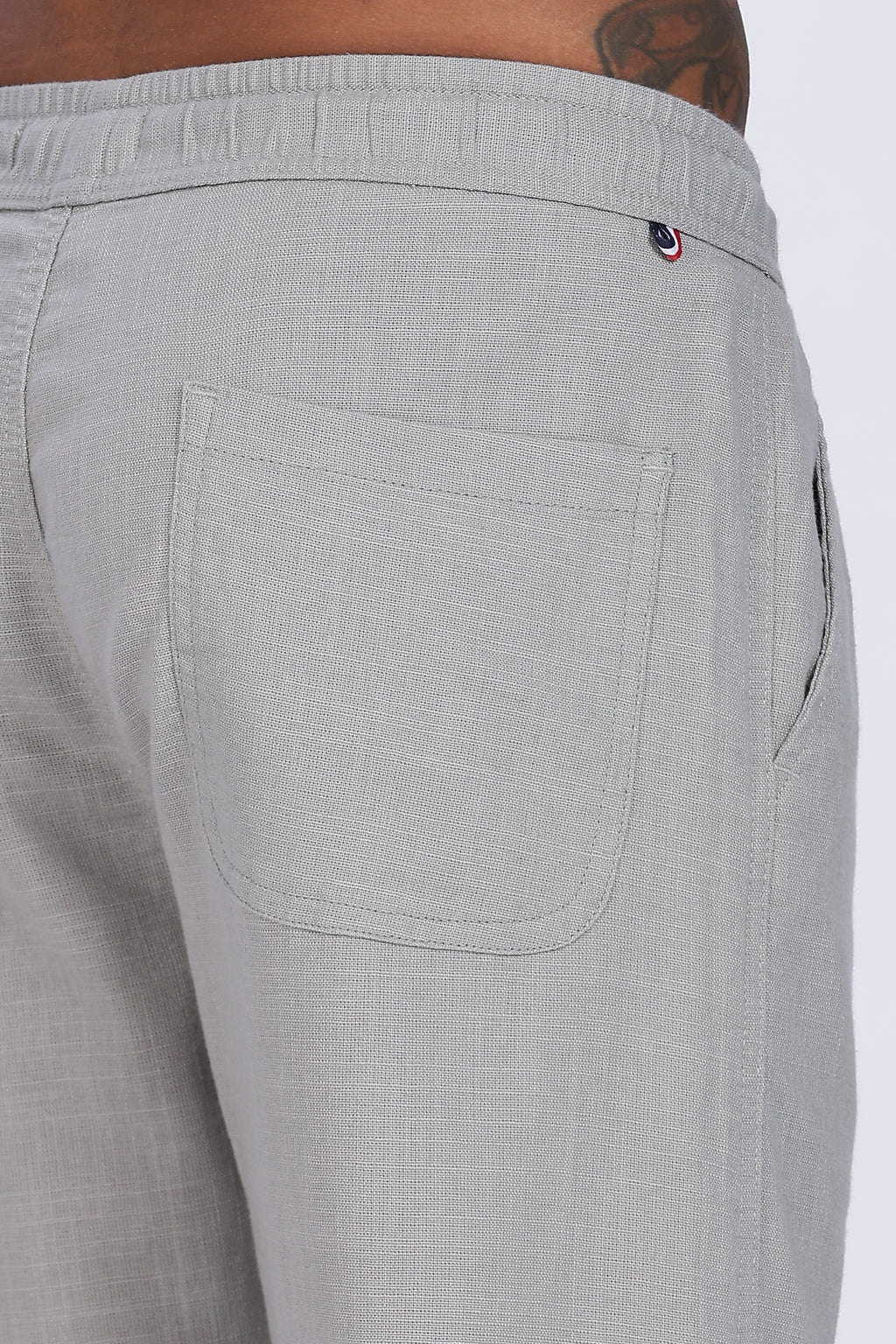 Relaxed Fit Linen Pants - Grey