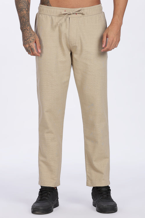 Relaxed Fit Linen Pants - Khaki
