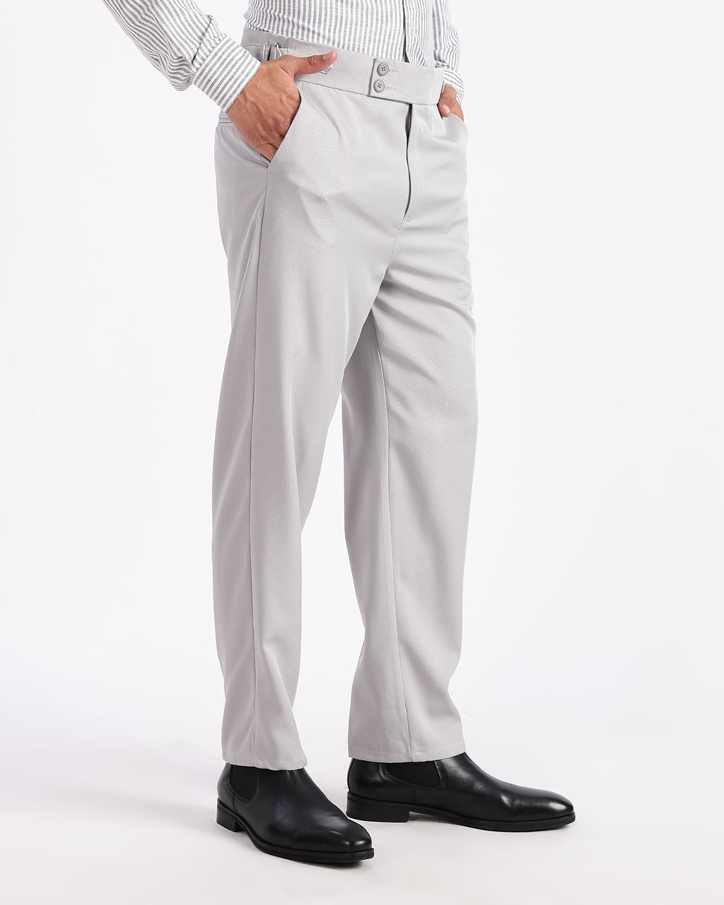 Tapered Fit Gurkha Pants - Grey