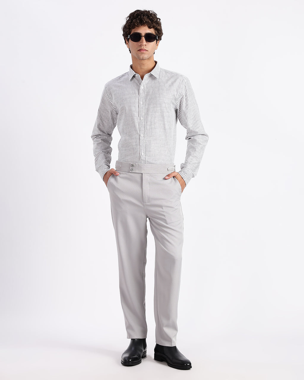 Tapered Fit Gurkha Pants - Grey