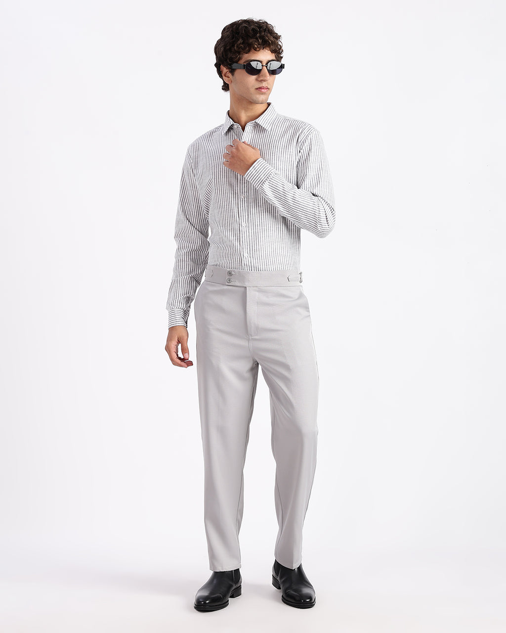Tapered Fit Gurkha Pants - Grey