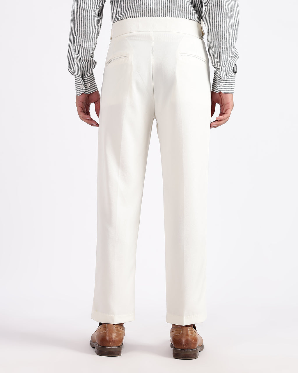 Tapered Fit Gurkha Pants - White