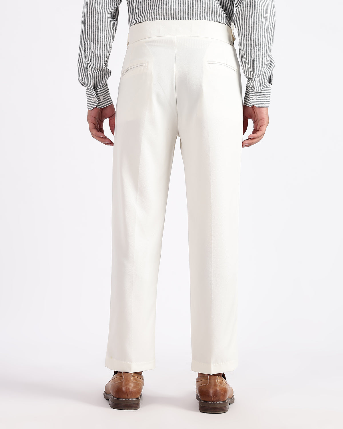 Tapered Fit Gurkha Pants - White