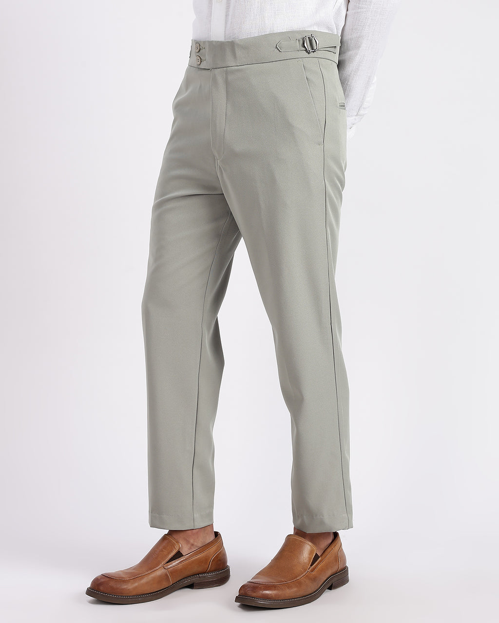 Tapered Fit Gurkha Pants - Olive Green