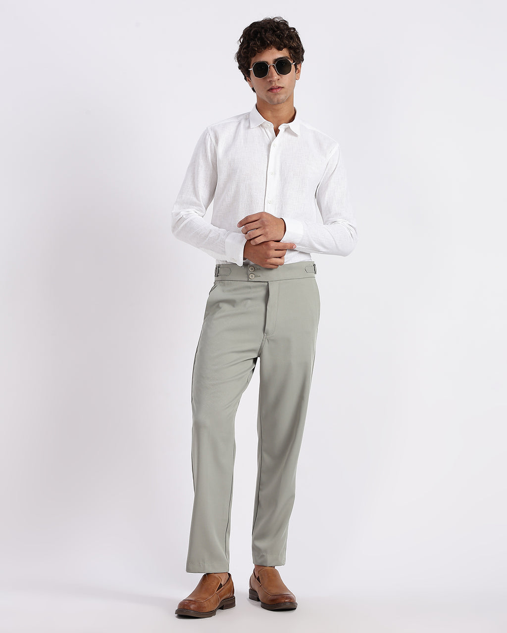 Tapered Fit Gurkha Pants - Olive Green