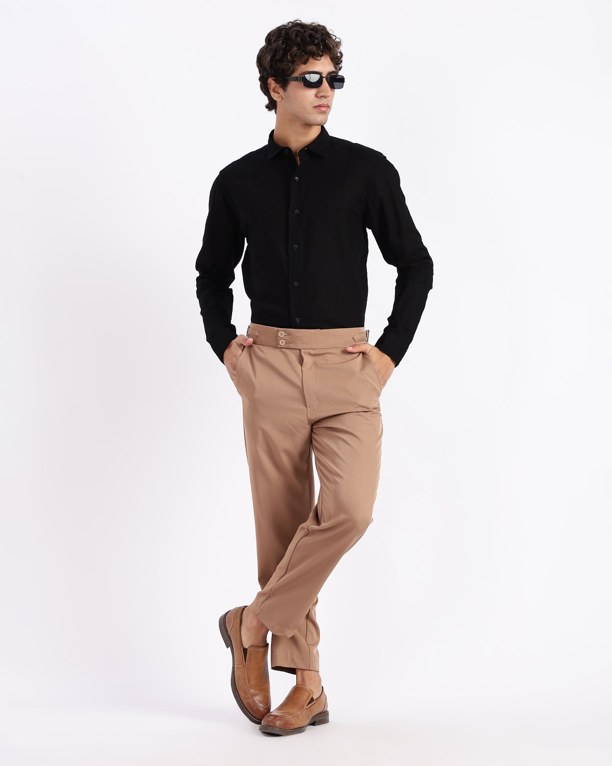 Tapered Fit Gurkha Pants - Brown
