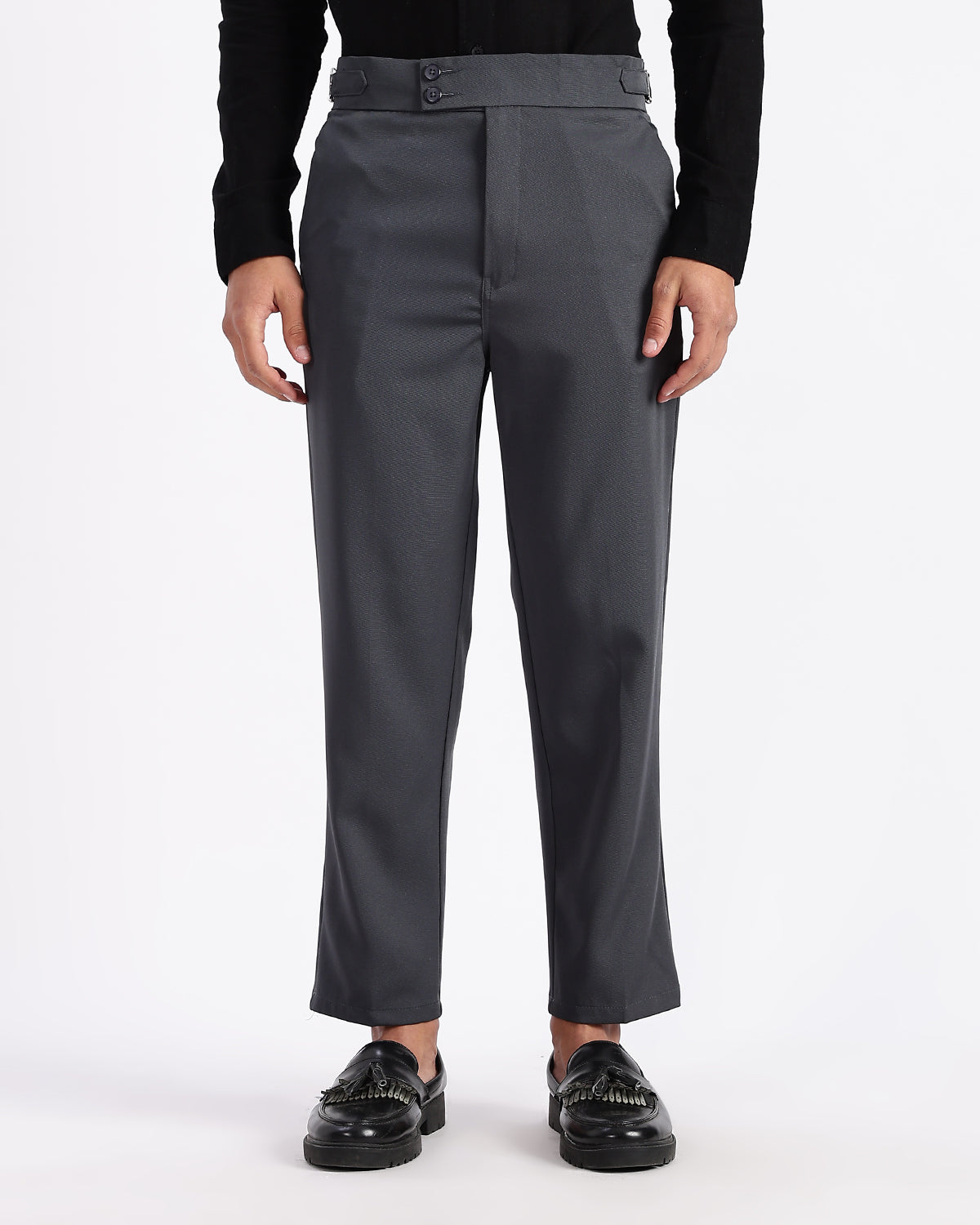 Tapered Fit Gurkha Pants - Charcoal