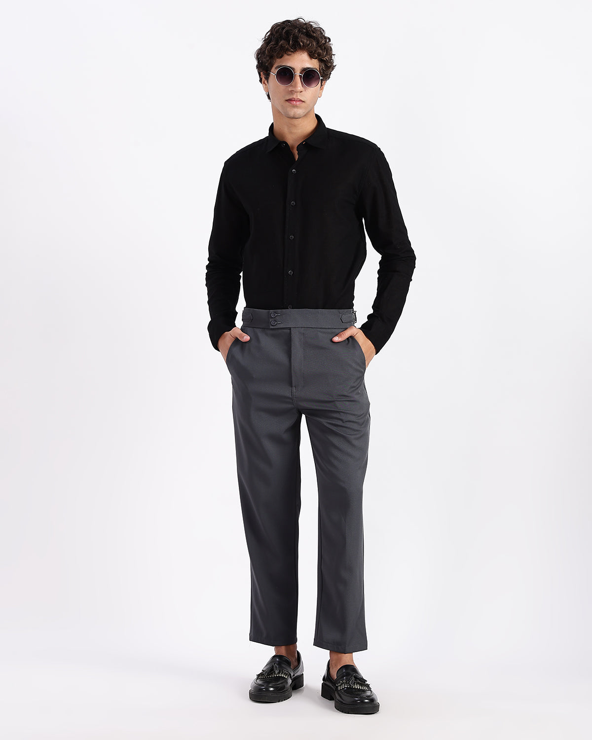 Tapered Fit Gurkha Pants - Charcoal