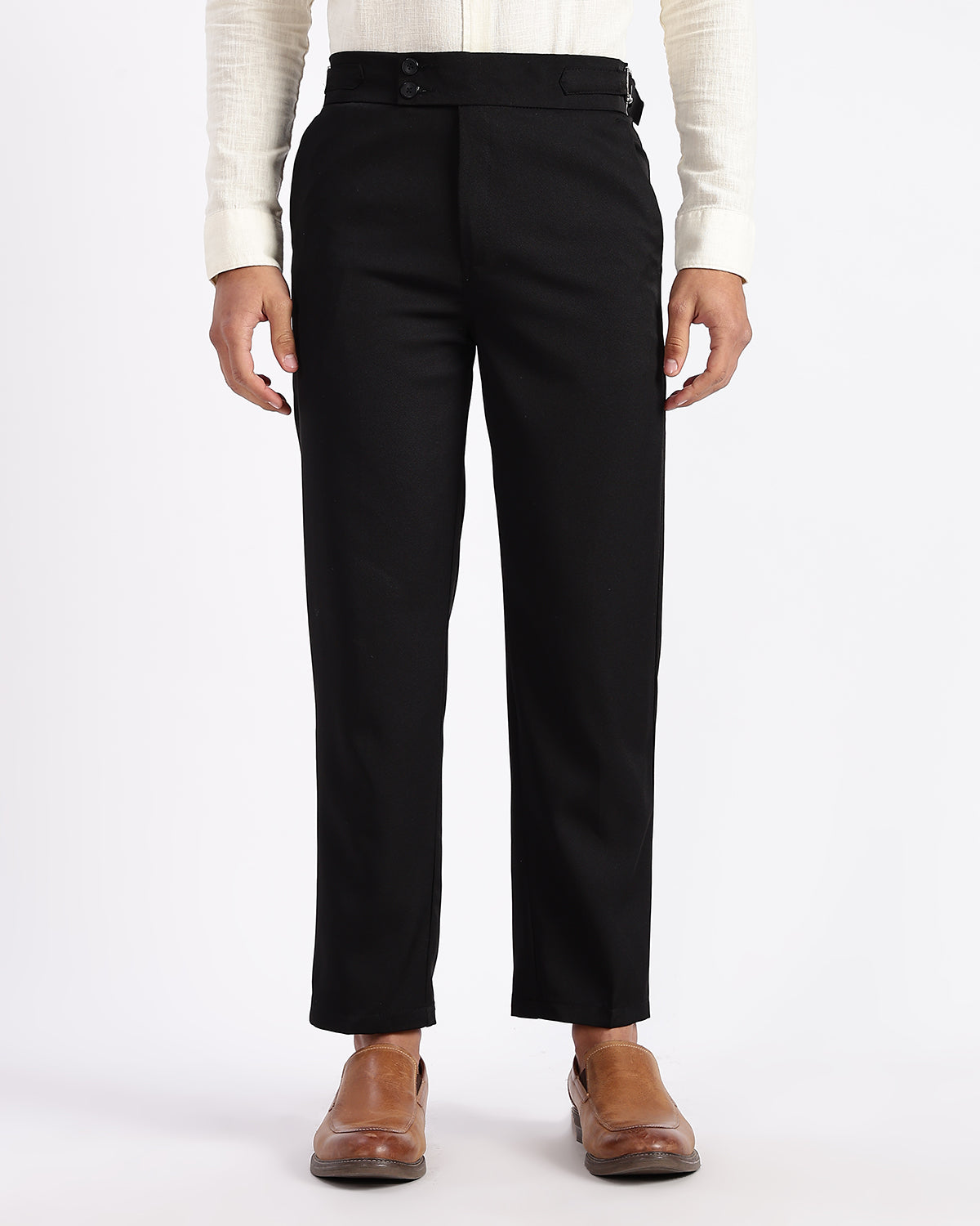 Tapered Fit Gurkha Pants - Black