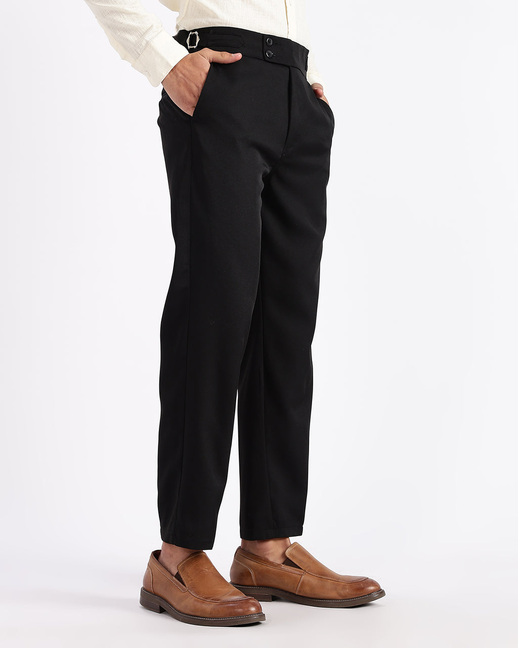 Tapered Fit Gurkha Pants - Black