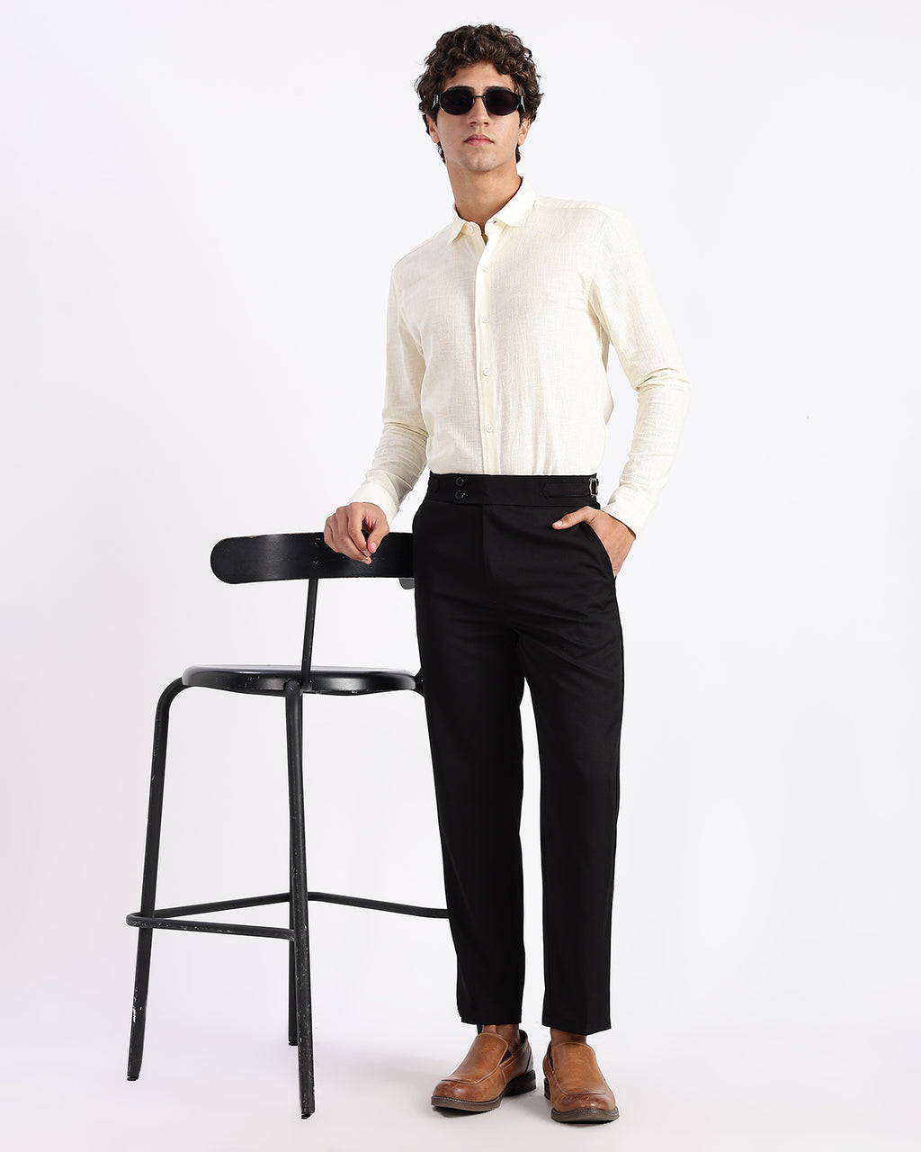 Tapered Fit Gurkha Pants - Black