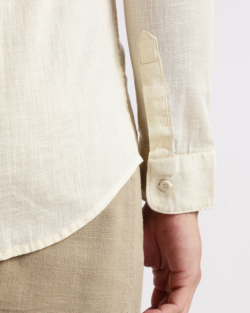 Tailored Fit Linen Shirt - Cream