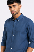 Tailored Fit Linen Shirt - Royal Blue