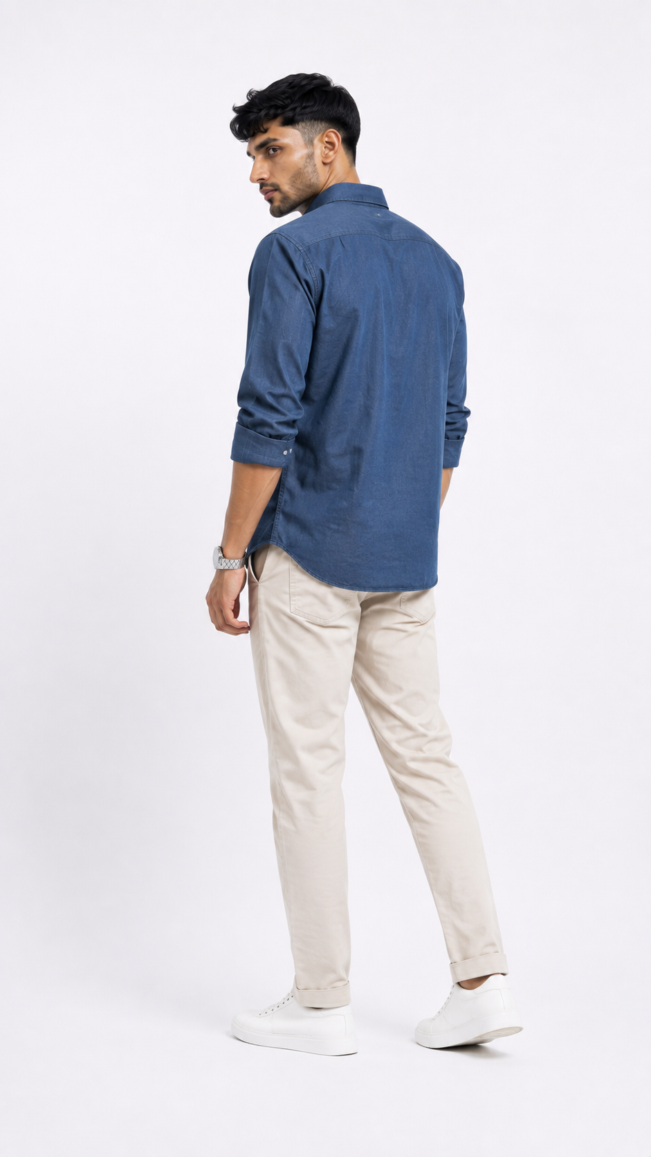 Tailored Fit Linen Shirt - Royal Blue