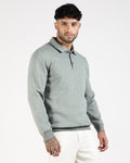 Relaxed Fit Buttoned Sweatshirt - Green