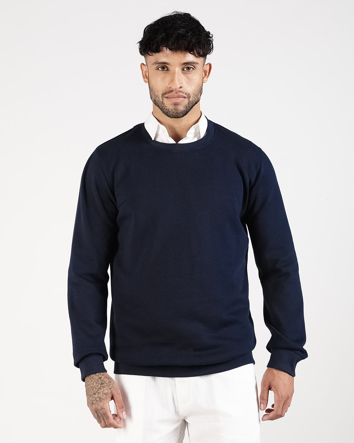 Relaxed Fit Sweatshirt - Navy Blue