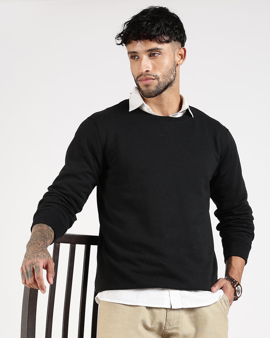 Relaxed Fit Sweatshirt - Black