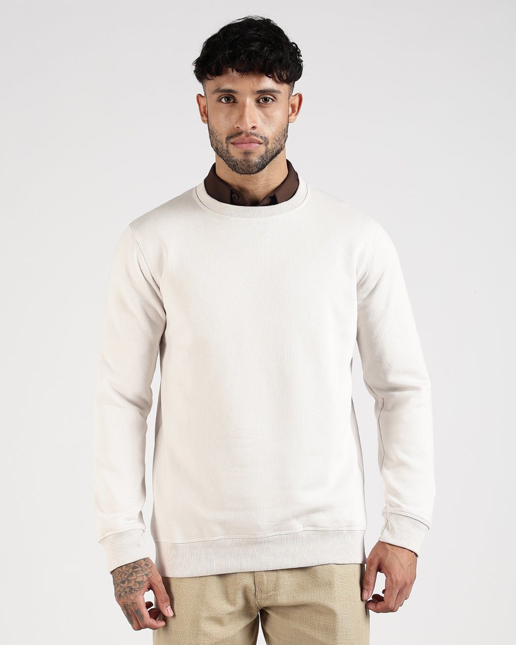 Relaxed Fit Sweatshirt - Cream