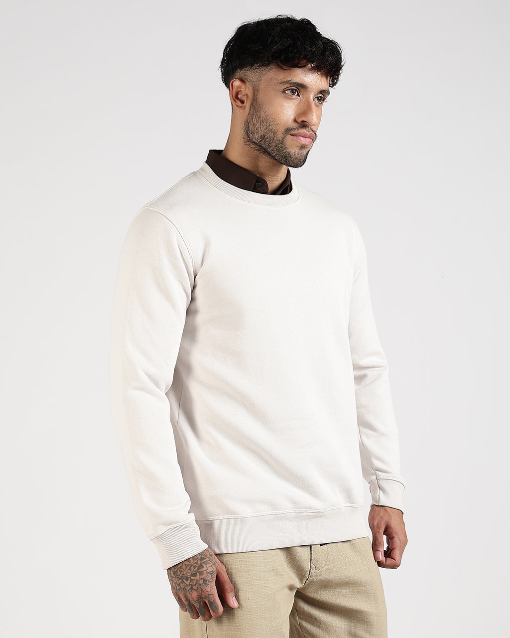 Relaxed Fit Sweatshirt - Cream