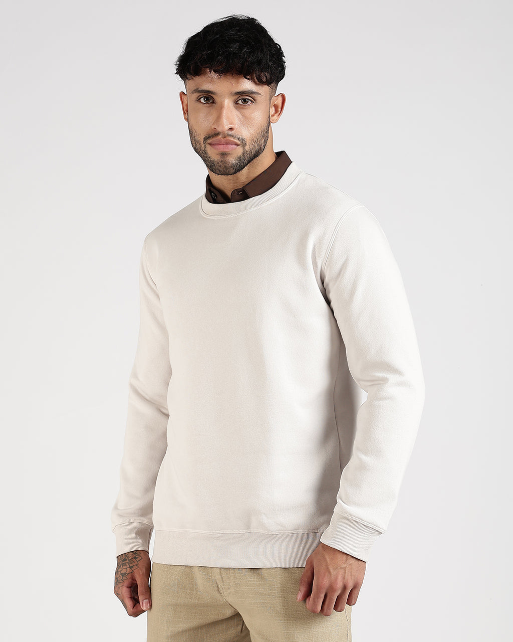 Relaxed Fit Sweatshirt - Cream