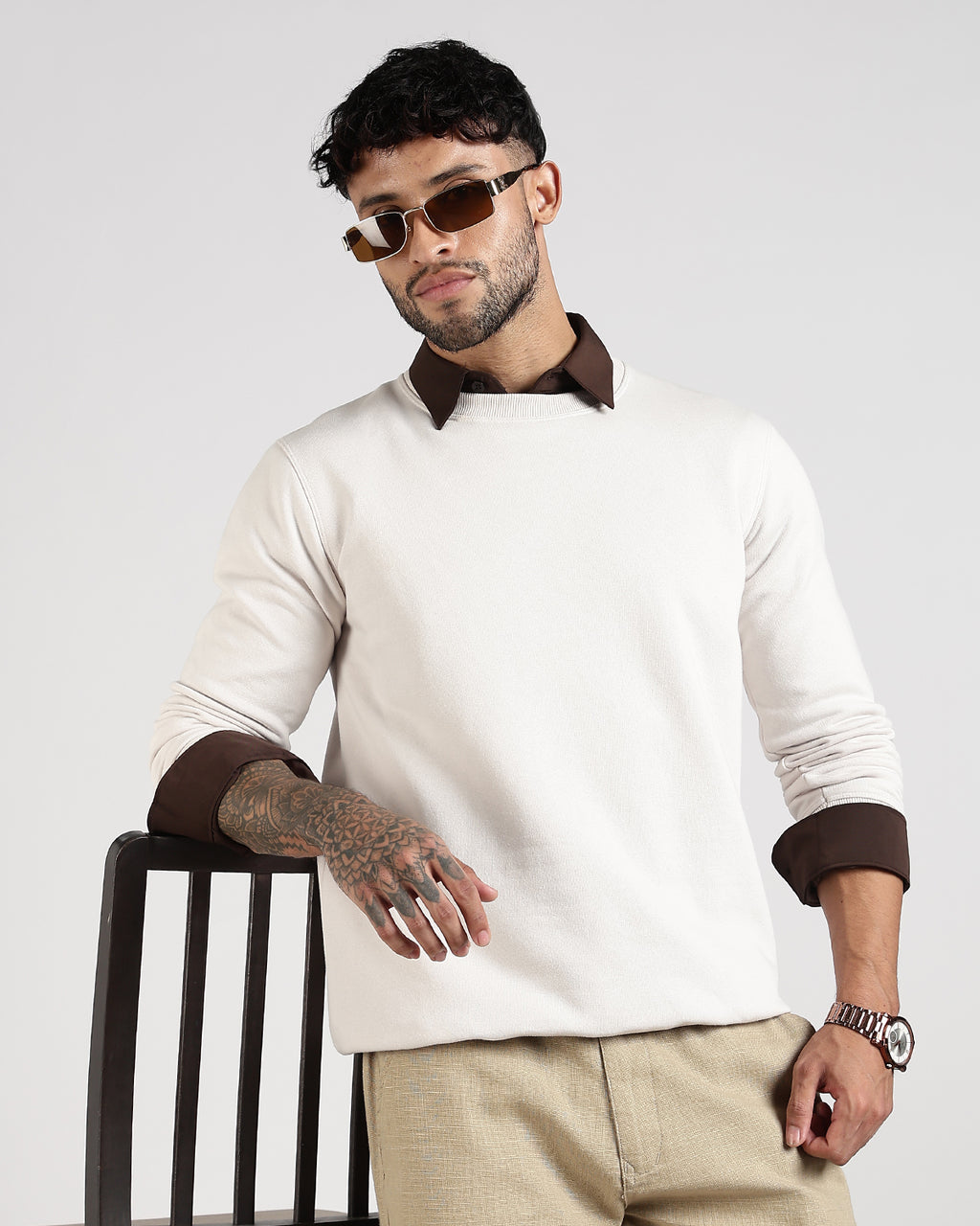 Relaxed Fit Sweatshirt - Cream