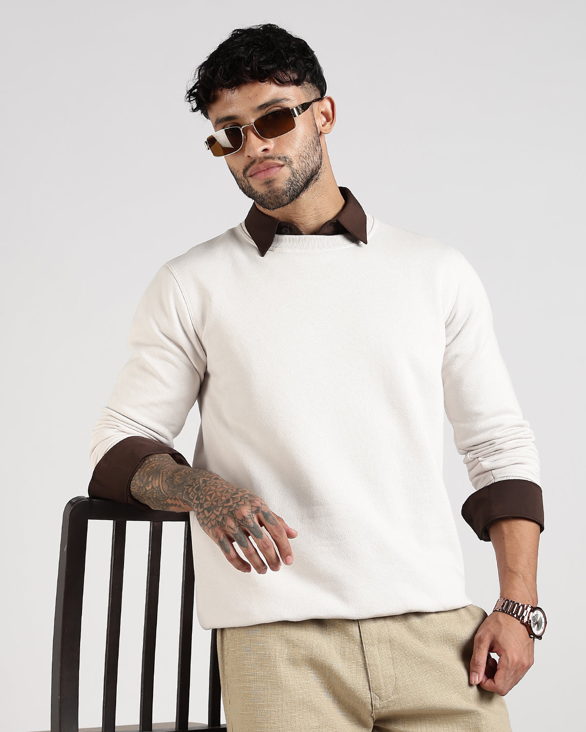 Relaxed Fit Sweatshirt - Cream