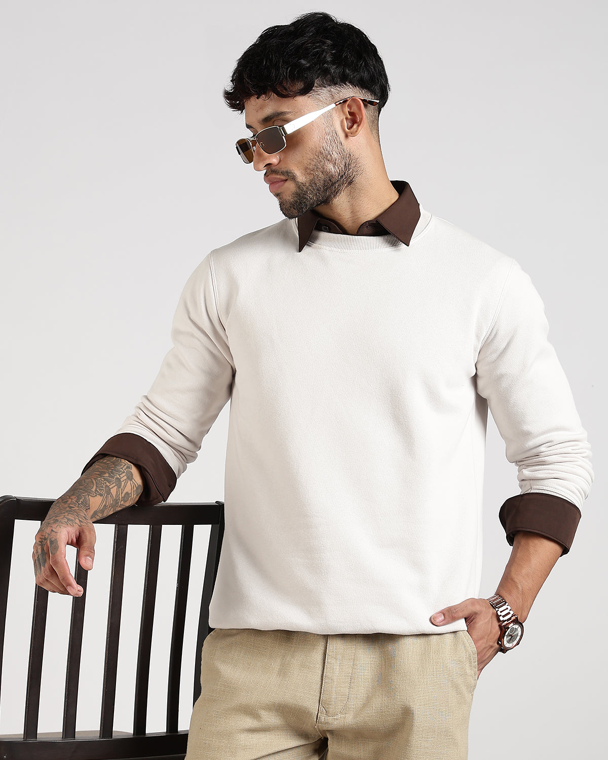 Relaxed Fit Sweatshirt - Cream