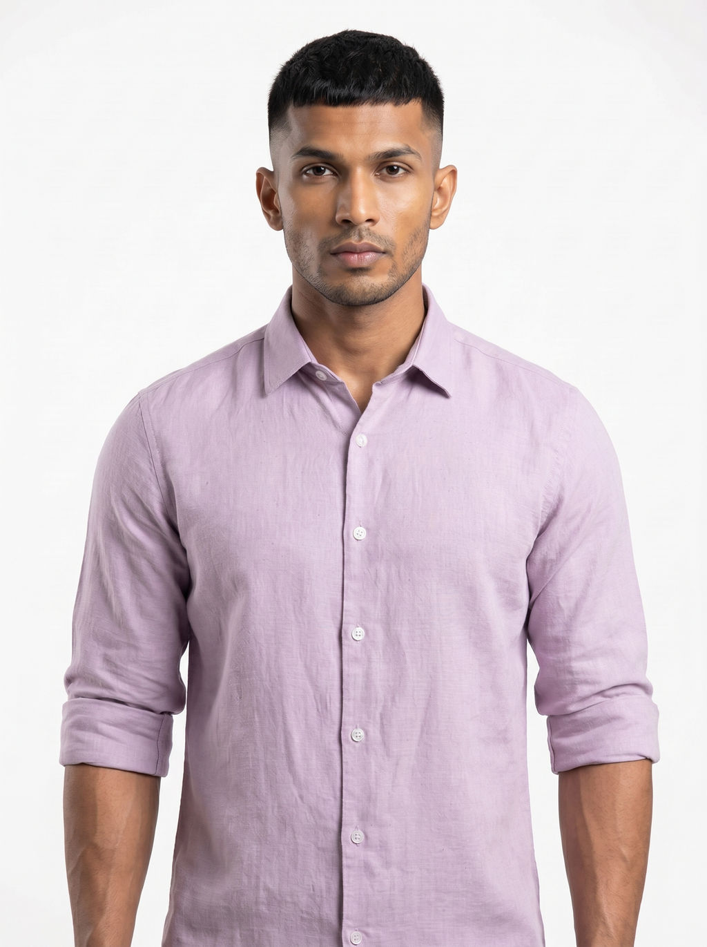 Tailored Fit Linen Shirt - Lavender