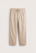 Linen Pants - Beige — product-only front studio photograph
