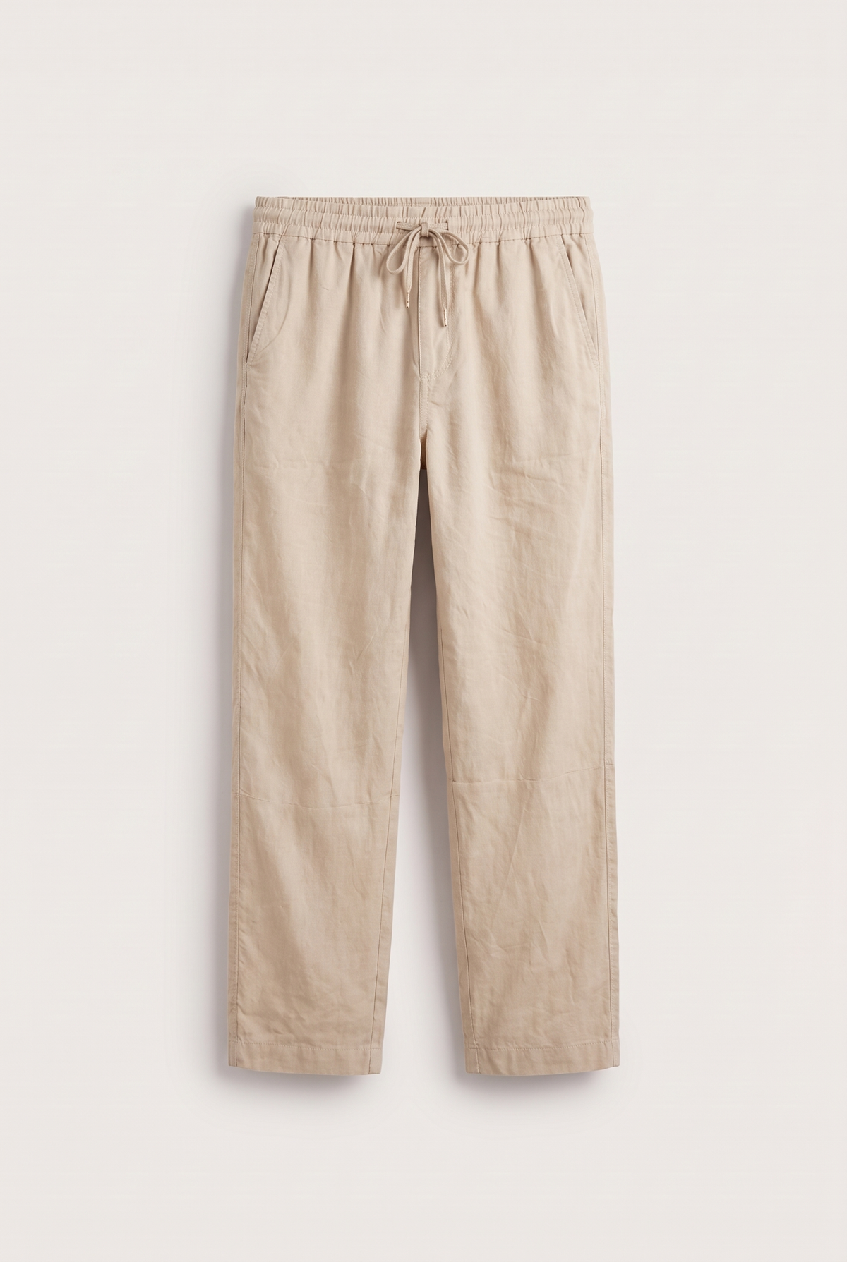 Linen Pants - Beige — product-only front studio photograph