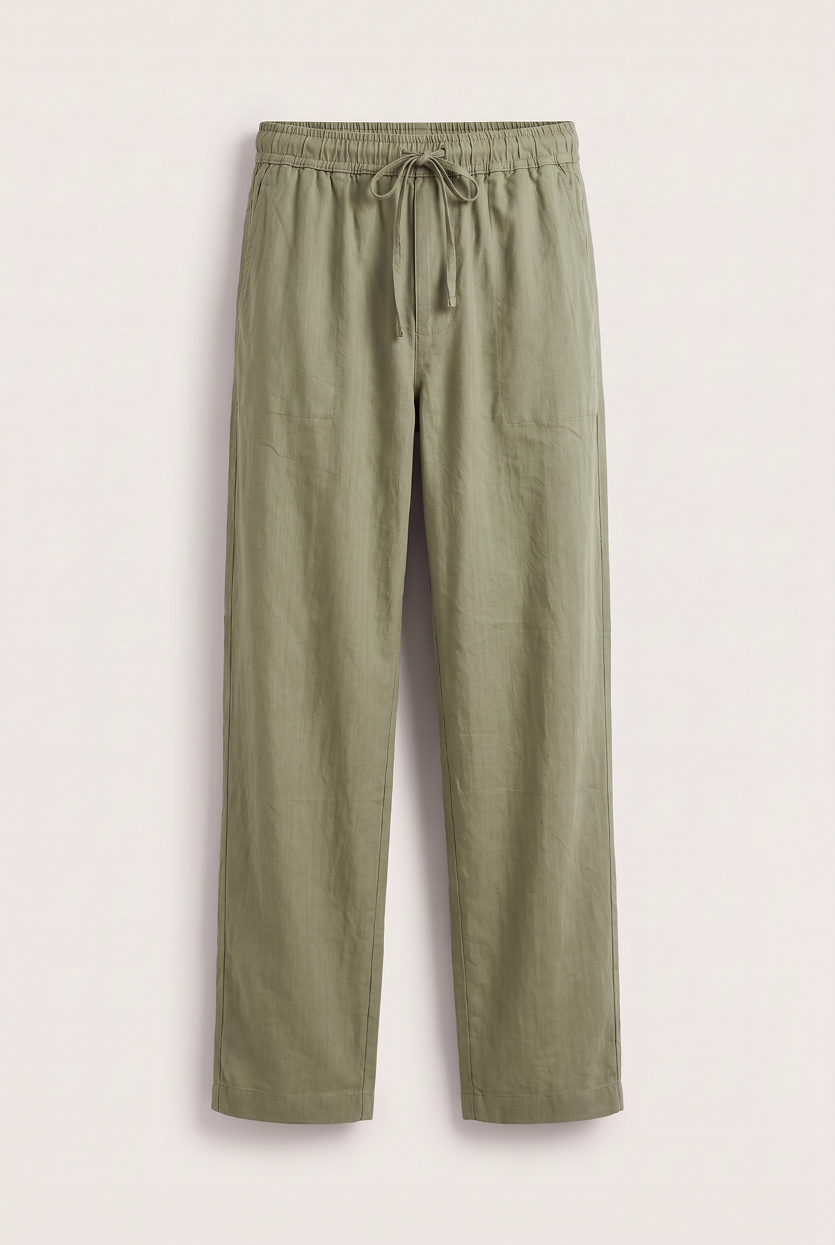 Linen Pants - Green — product-only front studio photograph