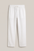 Linen Pants - White — product-only front studio photograph