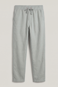 Relaxed Fit Linen Pants - Light Green — product-only front studio photograph