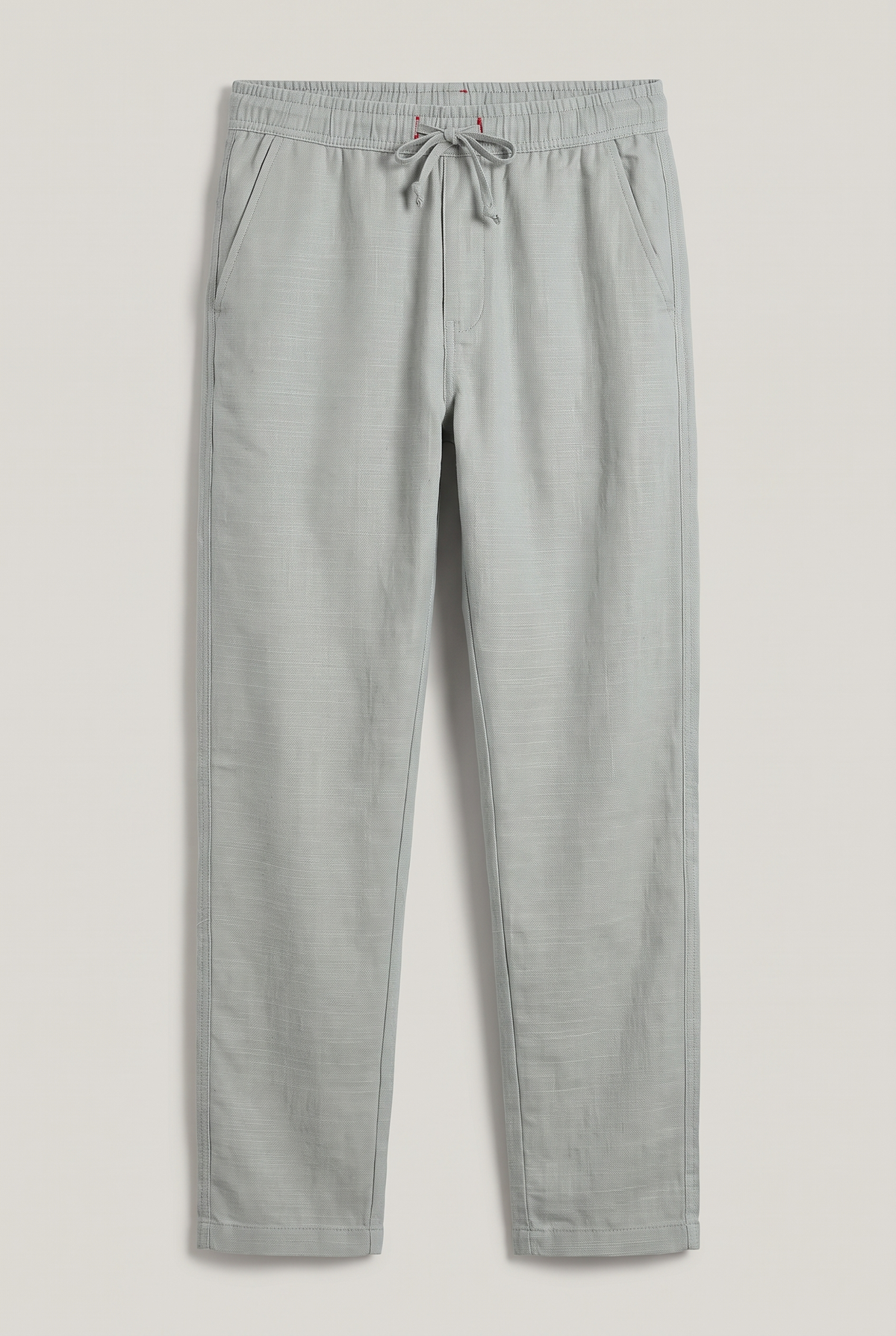 Relaxed Fit Linen Pants - Light Green — product-only front studio photograph