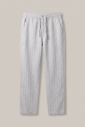 Stripe Linen Pants- Grey — product-only front studio photograph